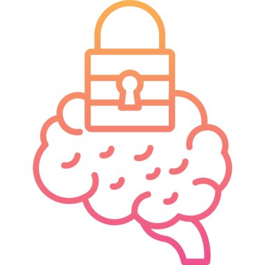 Beyin. Web simgesi basit illüstrasyon