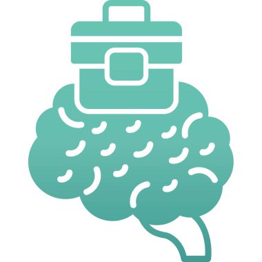 Beyin. Web simgesi basit illüstrasyon