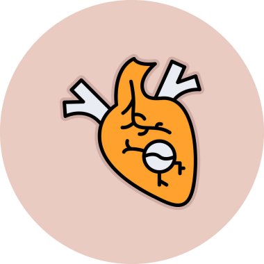 Kalp organ ikonu. beyaz üzerinde izole edilmiş kalp organı ikonu rengi