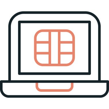 Dizüstü bilgisayar simgesi vektör çizimi