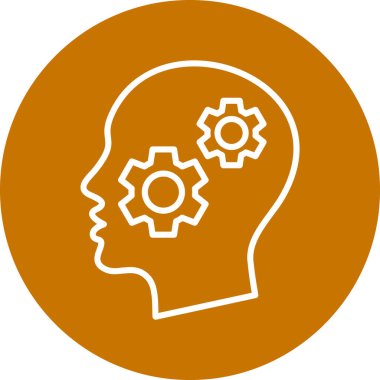 Beyin vitesi düz yuvarlanmış vektör simgesi