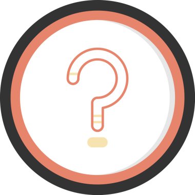 Soru işareti düz simgesi, vektör, illüstrasyon, faq işareti