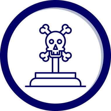 Çapraz kemikli kafatası ikon vektör illüstrasyonu