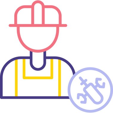 İnşaat mühendisi simgesi - taslak biçimi