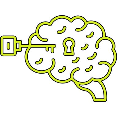 Beyin fikri simgesi ile ana hatları doldurulmuş