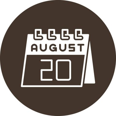 Tarih ve tarih takvimi olan bir sembol üzerinde 28 Ağustos tarihi