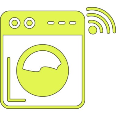 Beyaz arka planda izole edilmiş düz stil çamaşır makinesi simgesi. resimleme