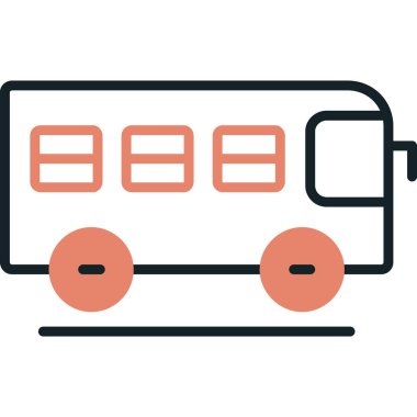 Otobüs. Web simgesi basit illüstrasyon