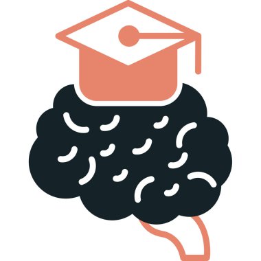 Moda Biçimli Beyin Simgesi İzole Arkaplan