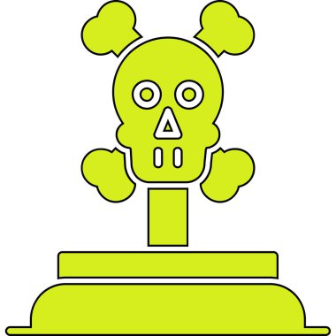 Ölü kafatası simgesi, vektör illüstrasyonu beyaz arkaplanda izole edildi