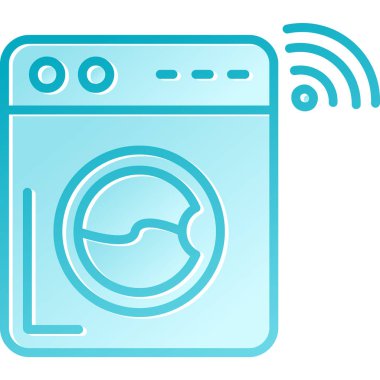 Çamaşır ikonlu çamaşır makinesi. vektör illüstrasyonu