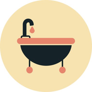 Küvet Düz Vektör Simgesi