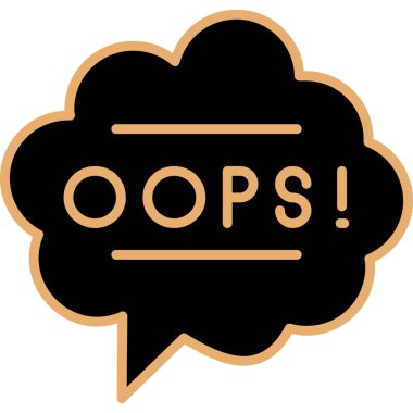 Ops işareti. yuvarlak çıkartma. Konuşma balonu. Tüh.