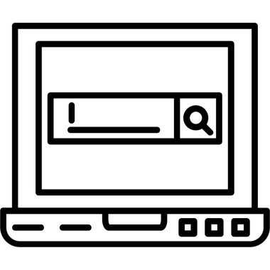 Web simgesi, vektör illüstrasyonlu bilgisayar monitörü