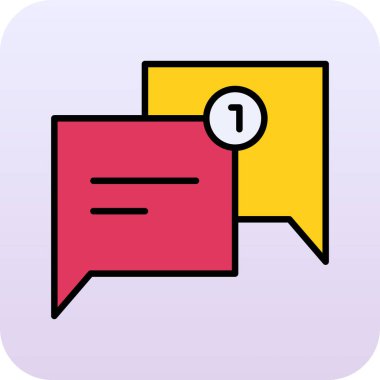 Sohbet mesajı vektör tasarım illüstrasyonu