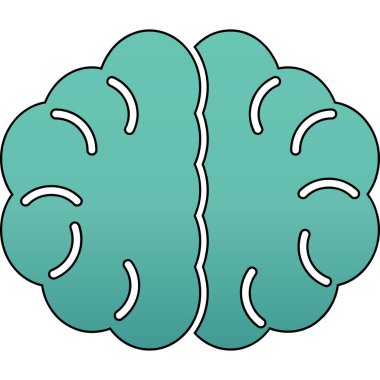 İnsan beyni ikonu vektör illüstrasyon grafik tasarımı