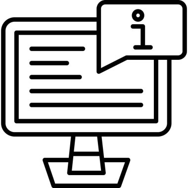 bilgisayar ekranı sohbet simgesi ana hat biçiminde