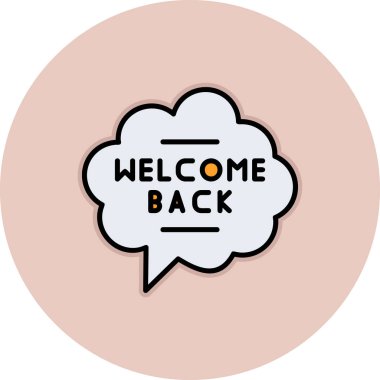 Hoş geldiniz sırt metin simgesini