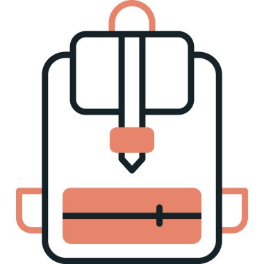 Sırt çantası. Web simgesi basit illüstrasyon