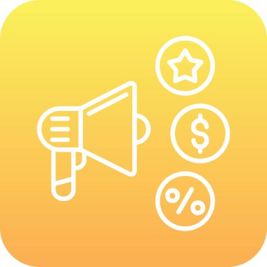 Tanıtım web simgesi, vektör illüstrasyonu