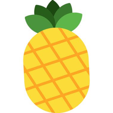 taze meyve, ananas, vektör, renk çizimi