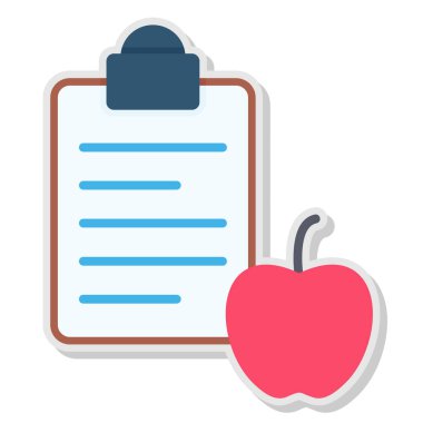 okul elma ile kitap simgesi, vektör illüstrasyon