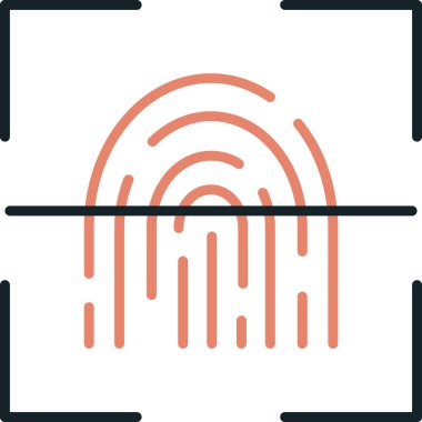 parmak izi ikonu vektör illüstrasyonu