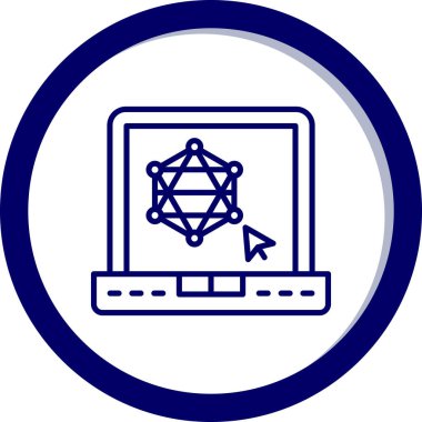 Bilgisayar. Web simgesi basit illüstrasyon