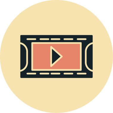 film. Web simgesi basit illüstrasyon