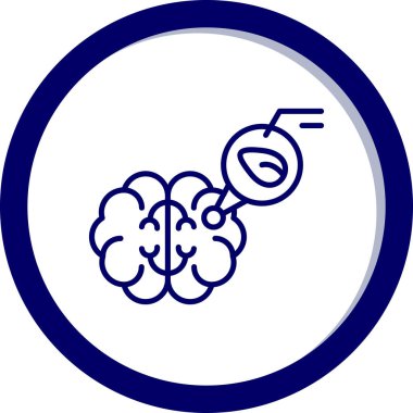 Beyin. Web simgesi basit illüstrasyon