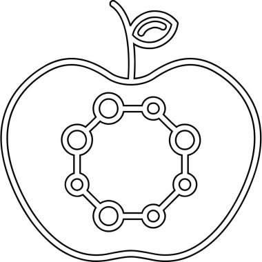 ana hatlarıyla elma meyvesi simgesi