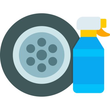 temizlik ekipmanları düz simge, vektör, illüstrasyon