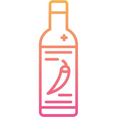 Bir şişe biber ikonu vektör taslağı çizimi