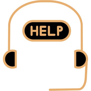 Yardım merkezi simgesi. Web tasarımı için yardım merkezi vektör simgesinin basit illüstrasyonu