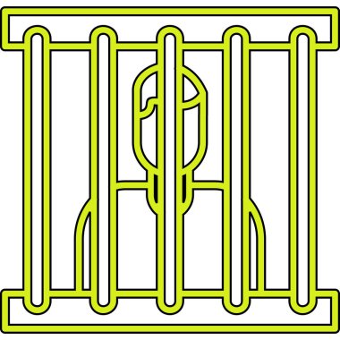 hapishane simgesi, basit vektör illüstrasyonu