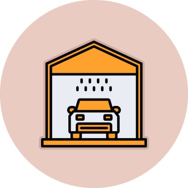 Araba park etme ikonu. Web için araba vektör simgelerinin özet çizimi