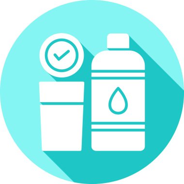 Bir şişe su ikonunun vektör çizimi