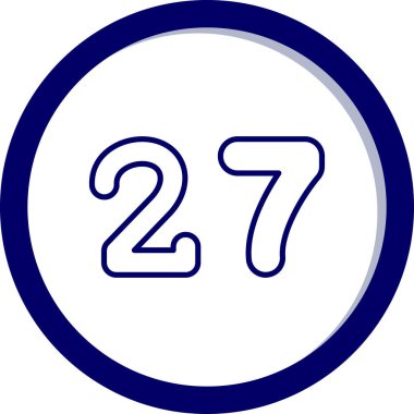 Yirmi yedi. Web simgesi vektör illüstrasyonu