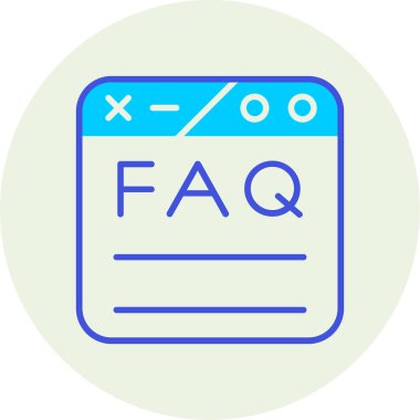 Vektör illüstrasyon logotunda faq simgesi