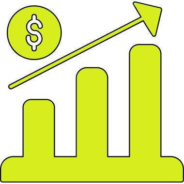 finansal büyüme grafik vektör araç çubuğu simgesi