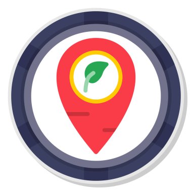 Harita imleci düz simge, vektör, illüstrasyon