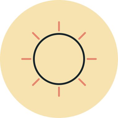 Güneş. Web simgesi basit illüstrasyon
