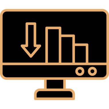 bilgisayar izleme simgesi, vektör illüstrasyonu