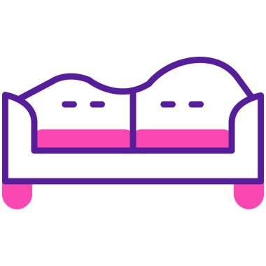 Yatak odası yatak odası ikonu vektör illüstrasyonu