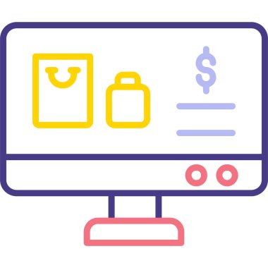 Bilgisayar. Web simgesi basit illüstrasyon