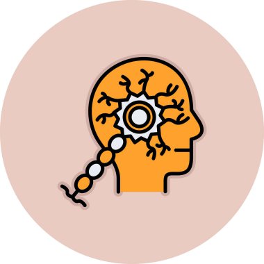 Beyin. Web simgesi basit illüstrasyon