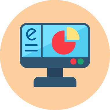 Grafik simgesi ve vektör illüstrasyonuyla izle