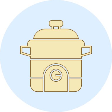 Gaz fırınının bir simgesinin vektör illüstrasyonu