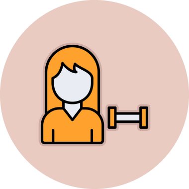 Kadın ve insan simgelerinin vektör illüstrasyonu