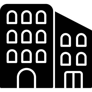 Bina. Web simgesi basit illüstrasyon